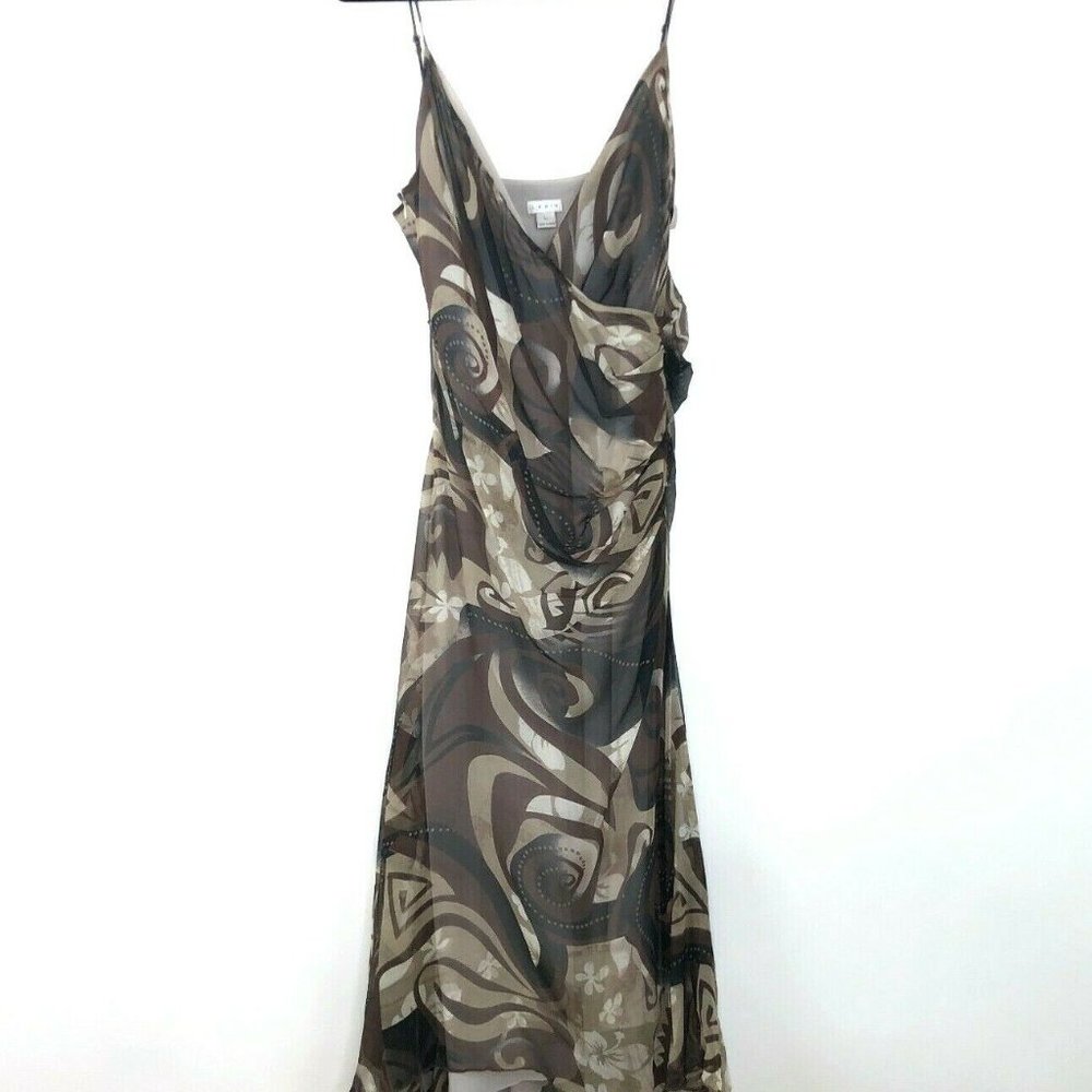 90s Strappy Ruched Silk Dress